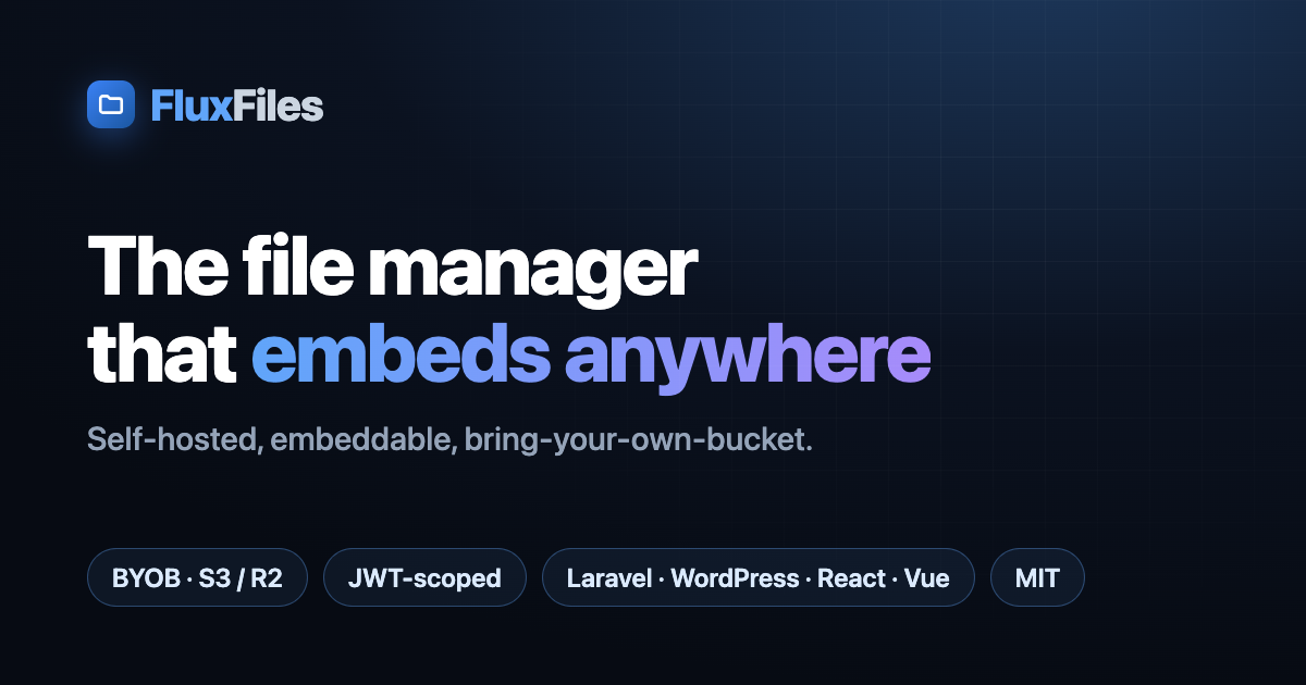 FluxFiles — The file manager that embeds anywhere